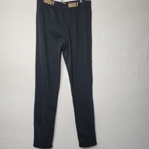 Rocky Mens Black Longjohns Lounge Under Pants Large
